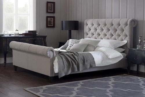 julia cream naple king sleigh bed frame - 0