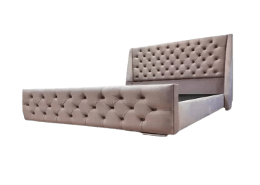 hilton crushed velvet sleigh bed - 0