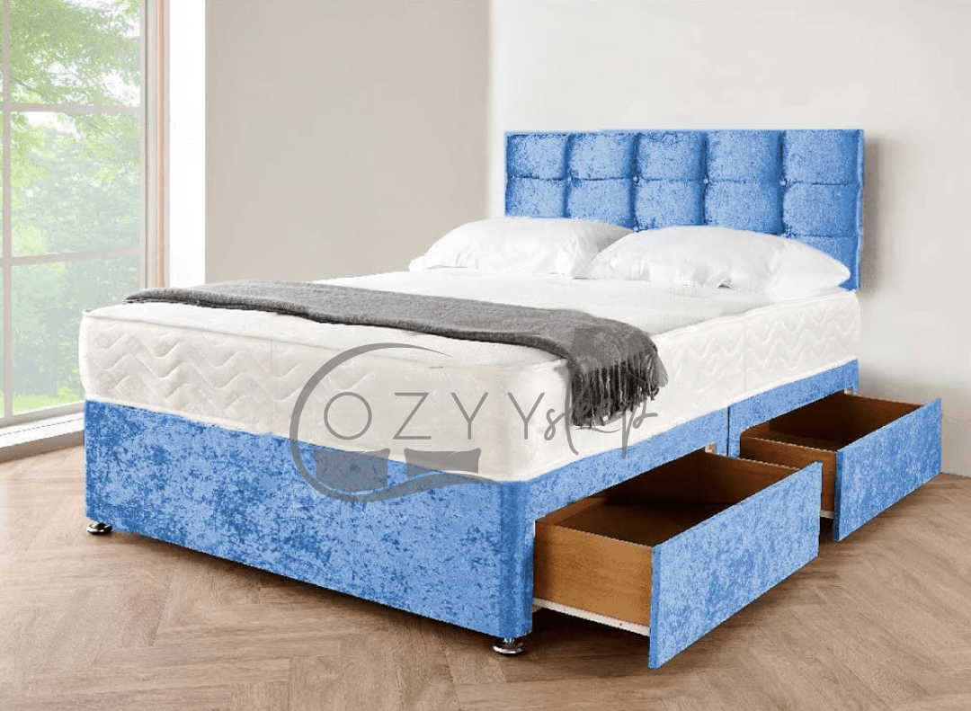silver crushed velvet 3ft single bed - 3