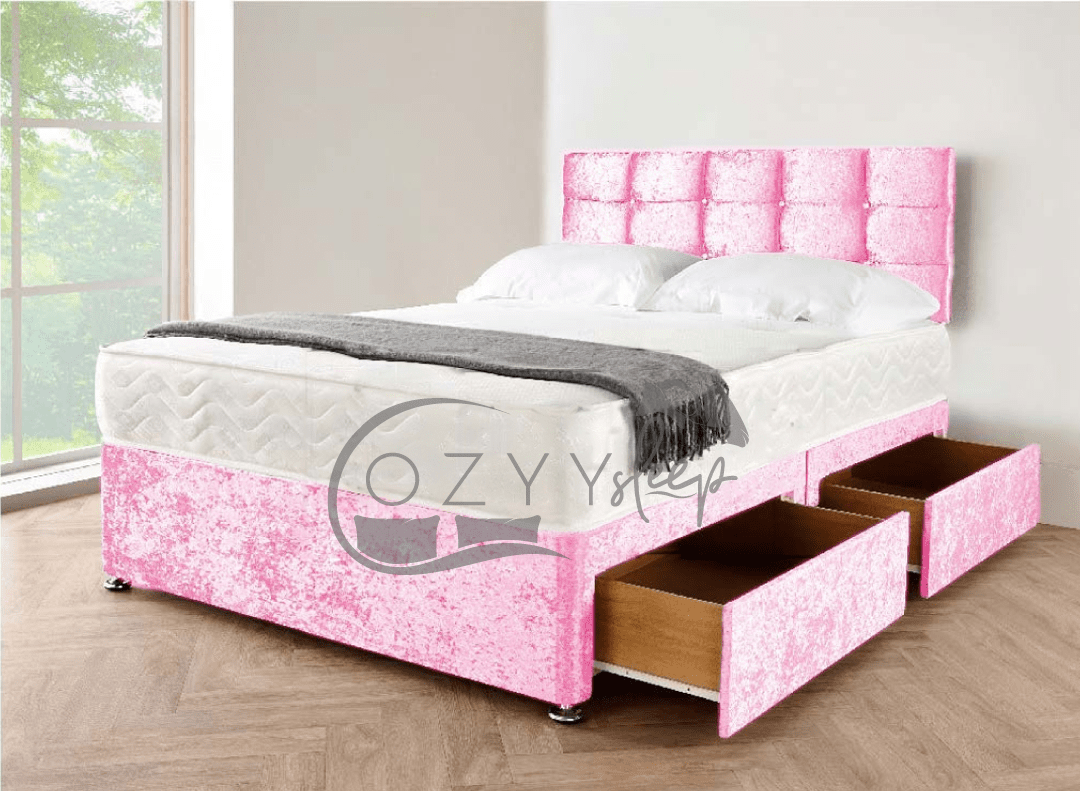 silver crushed velvet 3ft single bed - 7