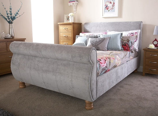 adonis plain small double sleigh bed