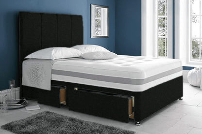 royal suede grey divan bed set sale - 3