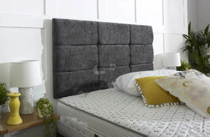 charcoal chenille upholstered headboard - 0