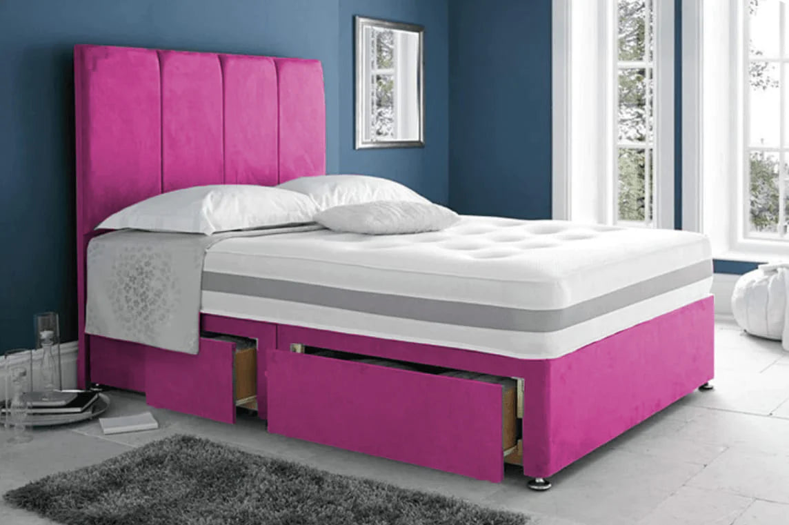 cozyysleep royal suede grey divan bed set - 6