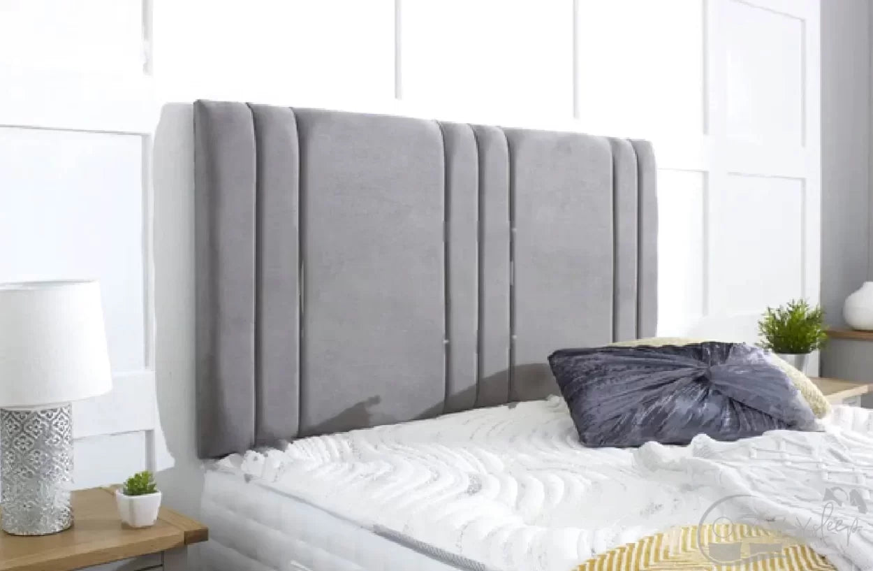 royal grey suede headboard - 0