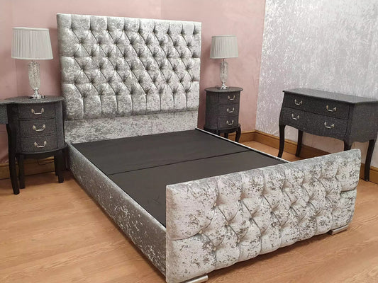 luxury bed with matching headboard and footboard - 0