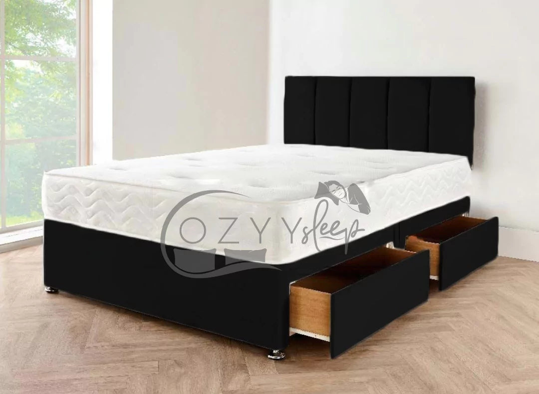Black leather hot sale divan bed