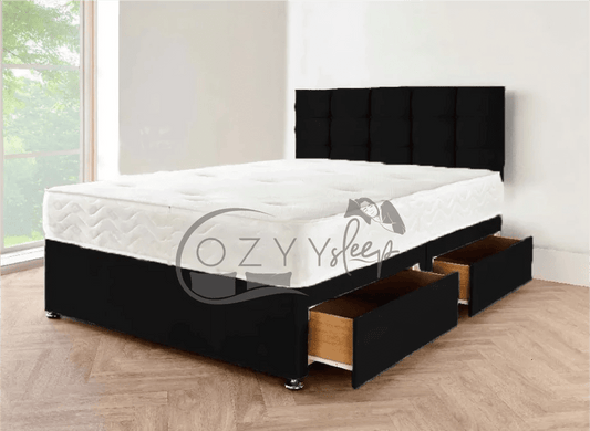 cozysleep dark grey suede divan bed set - 2