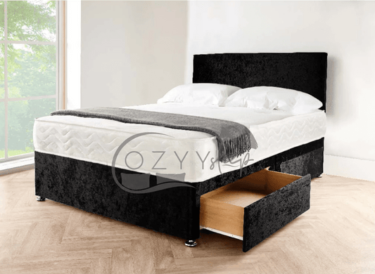 kingsize black divan bed - 0