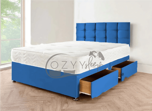 cozysleep dark grey suede divan bed set - 1