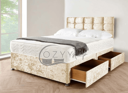 silver crushed velvet 3ft single bed - 1
