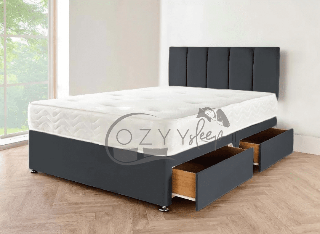 grey suede beds set - 5