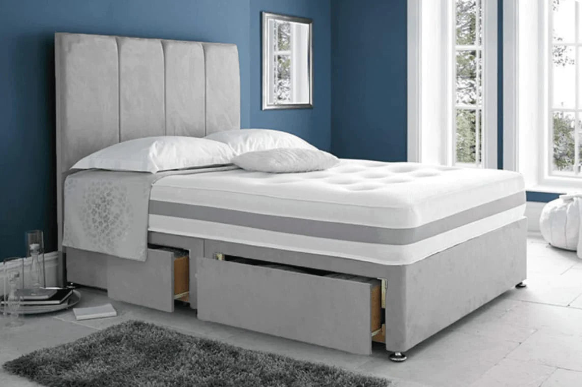 cozyysleep royal suede grey divan bed set - 8