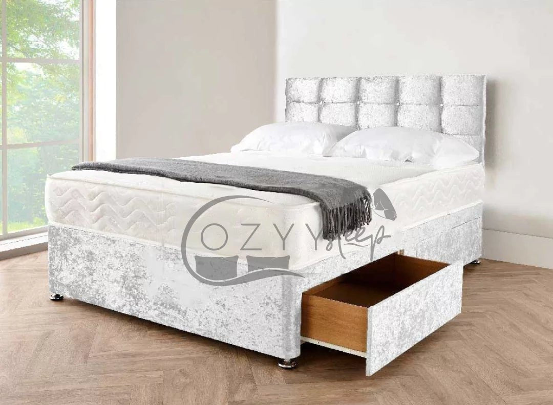 Crushed velvet divan bed hotsell