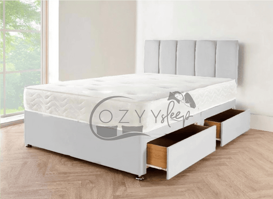 grey suede beds set - 1