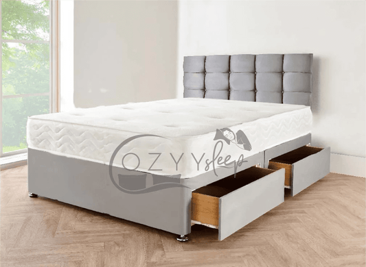 cozysleep dark grey suede divan bed set - 5