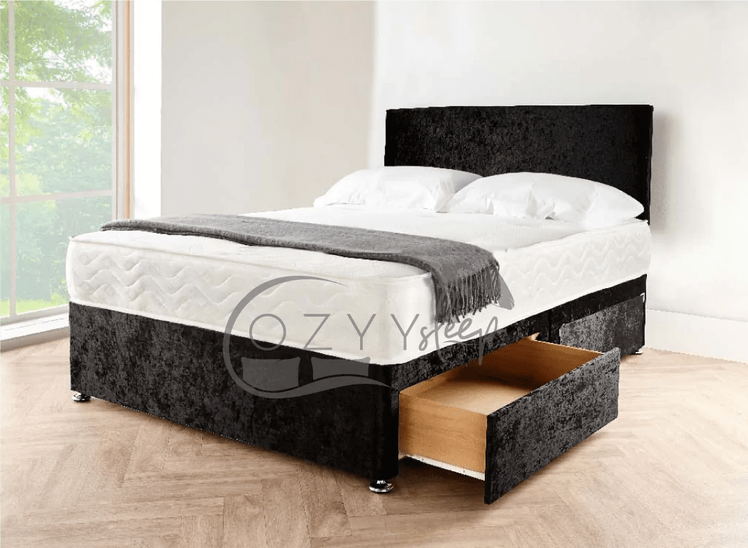 kingsize black divan bed - 5