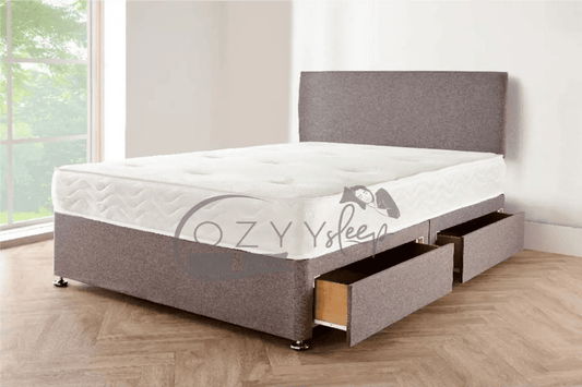 cozysleep 4ft6 double grey divan bed - 0