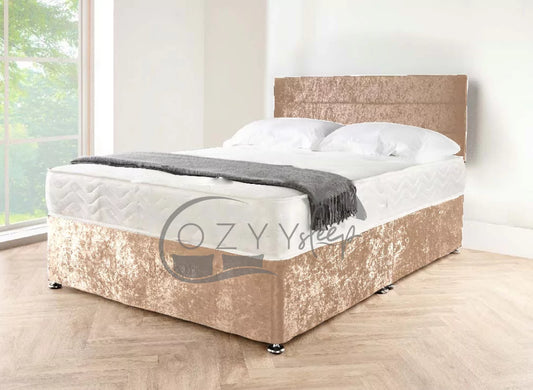 modern crushed velvet divan beds featuring convenient drawers - 7