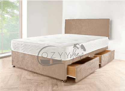 charcoal chenille divan storage bed set - 6