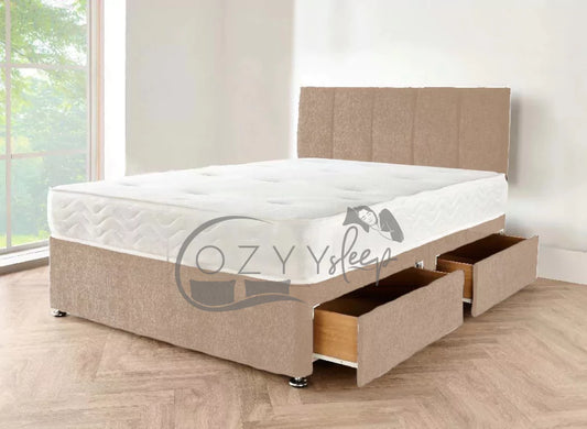 designer crushed velvet black divan bed - 9