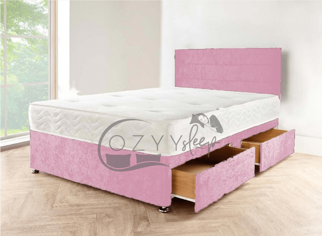 exquisite giulietta crushed velvet black divan bed set - 6