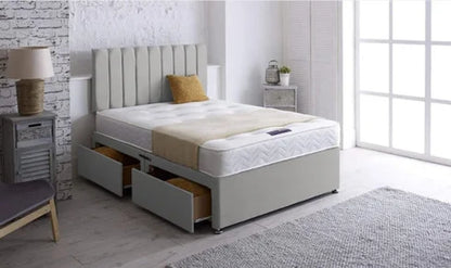 plush velvet milan panel divan bed - 1