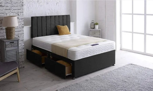 plush velvet milan panel divan bed - 3