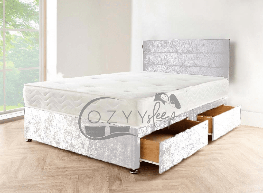 exquisite giulietta crushed velvet black divan bed set - 8