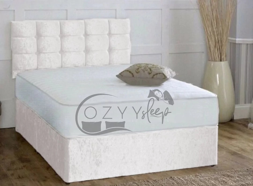 champagne crushed velvet single divan bed - 2