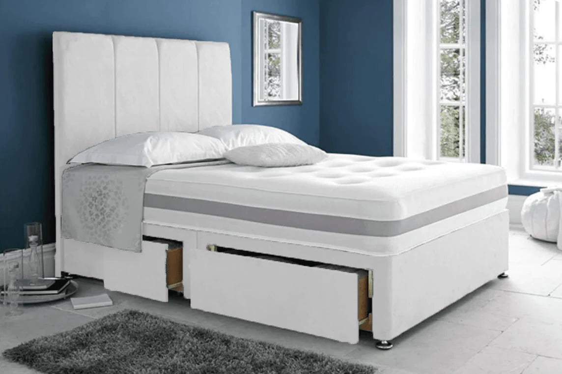 cozyysleep royal suede grey divan bed set - 9