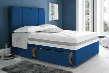 cozyysleep royal suede grey divan bed set - 1