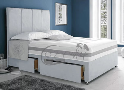 cozyysleep royal suede grey divan bed set - 12